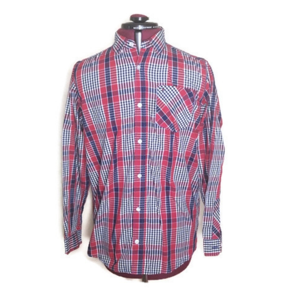 Tommy Hilfiger Red, White and Blue plaid button up